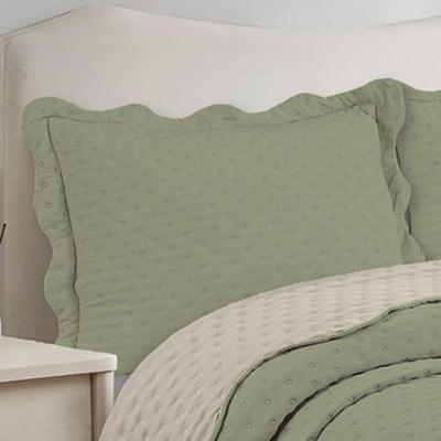 Cobre Leito Colcha By-collor Solteiro 2 Peças Verde-cinza - 100% Poliéster