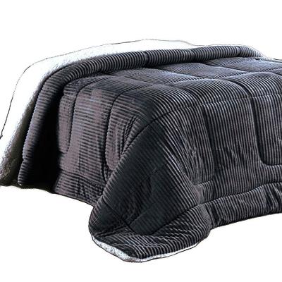 Edredom Coberdrom Manta Canelada Pesado King - Chumbo - 100% Poliéster