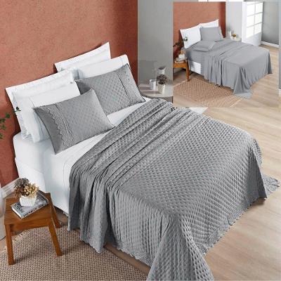 Coordenado Cobre Leito E Lençol Divino King 7 Pçs - Grafite - 100% Poliéster