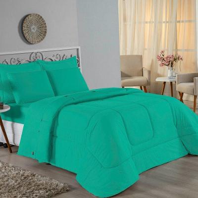 Edredom Queen Nobre 1 Peça Dupla Face 2,40m X 2,60m Malha 100% Algodão - Jade
