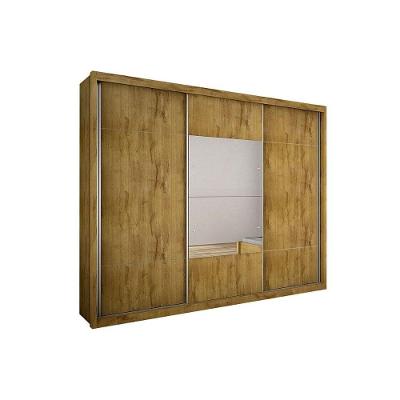 Guarda Roupa Casal Arezzo Plus Cumaru 3 Portas de Correr 3 Gavetas Blush MDF