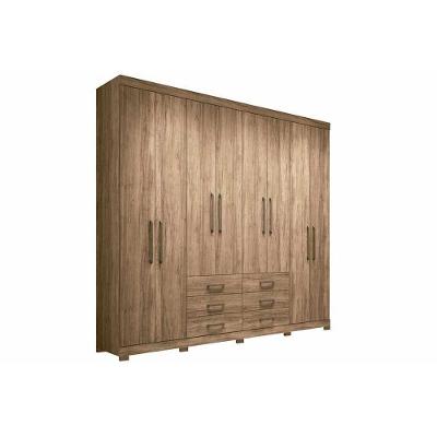Guarda Roupa Casal Master 8.6 Atacama 8 Portas de Abrir 6 Gavetas Atacama MDP Santos