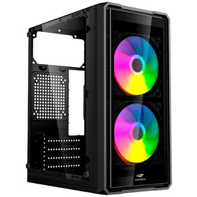 Gabinete Gamer C3tech Mt-g41bk, Lateral Em Vidro, Micro Atx - Preto