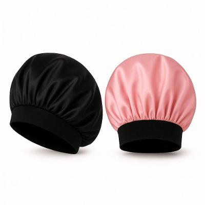 Touca Com Faixa Infantil E Adulto Preta E Rosa - 2un