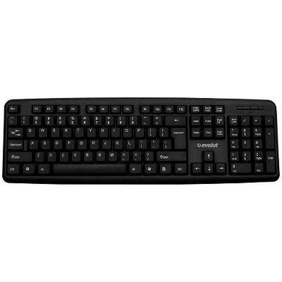 Teclado Office Evolut Eo-203, Conexão Usb, Layout Abnt2, Cabo 1.2 Metros, Teclas Macias, Silencioso - Preto