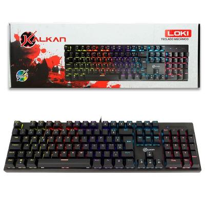 Teclado Gamer Mecânico Kalkan Loki, Switchs Brown, Layout Abnt2, Full Size, Usb, Led Rainbow - Klk00013