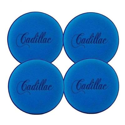 Kit Com 4 Aplicador Espuma Azul Enceramento - Cadillac