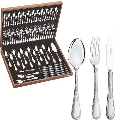 Faqueiro Tramontina Renascença Em Aço Inox Com Facas Detalhes Em Alto Relevo No Cabo 76pç 66929300