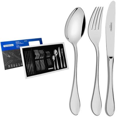 Faqueiro Tramontina Italy Aço Inox C- Facas De Mesa Forjadas 6mm Acab. Alto Brilho 24 Peças 66932007