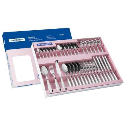 Faqueiro Tramontina Laguna Aço Inox Com Facas Para Churrasco Em Acabamento Brilho 36 Peças 66906794