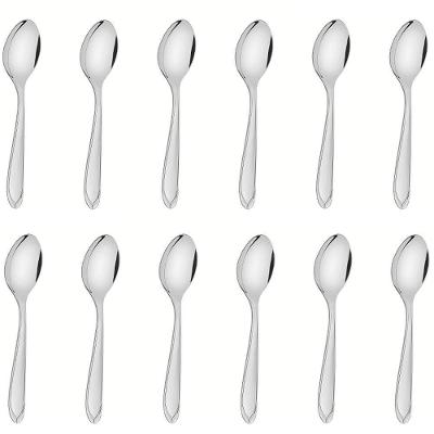 12 Colheres De Mesa Tramontina Laguna Em Aço Inox