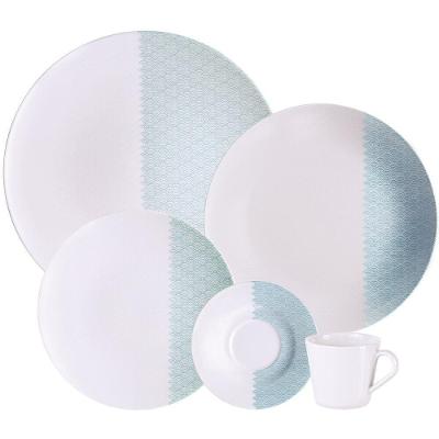 Aparelho De Jantar Tramontina Aquarius Em Porcelana Decorada 20 Peças 96589056