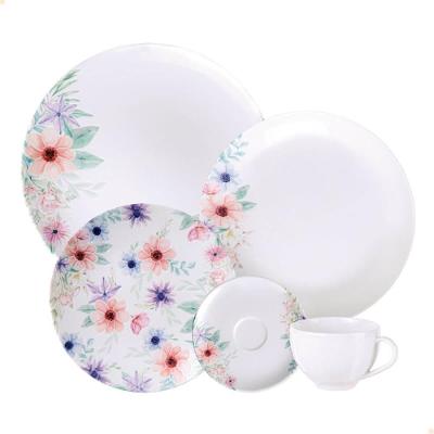 Aparelho De Jantar Tramontina Floratta Em Porcelana Decorada 20 Peças 96589024