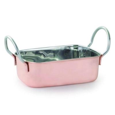 Mini Caçarola Retangular Para Servir Inox Bronze 14Cm Mimo