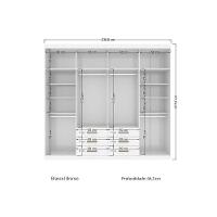 Guarda Roupa Master 8.6 + Cômoda Master 2.4 Branco - Santos Andirá