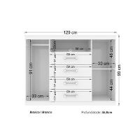 Guarda Roupa Master 8.6 + Cômoda Master 2.4 Branco - Santos Andirá - 5