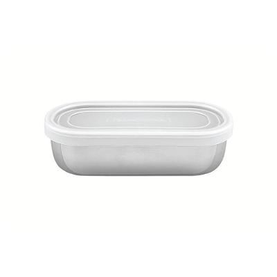 Pote Para Alimentos Tramontina Freezinox Em Aço Inox Com Tampa Plástica 0,4 L 61229080