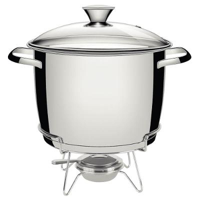 Rechaud Tramontina Allegra Em Aço Inox Fundo Triplo Com Fogareiro E Tampa De Vidro 7,8 L 65650684