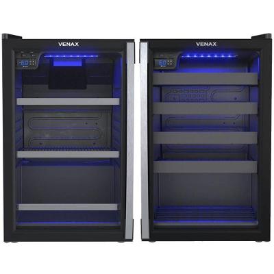 Conjunto Venax Cervejeira Blue Light E Adega Piubella Preto Fosco Porta Invertida 110V
