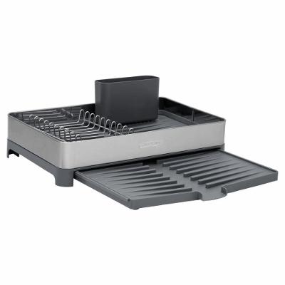 Escorredor De Louça Tramontina Plurale Em Aço Inox E Polipropileno Com Porta Talheres Grafite 61537300