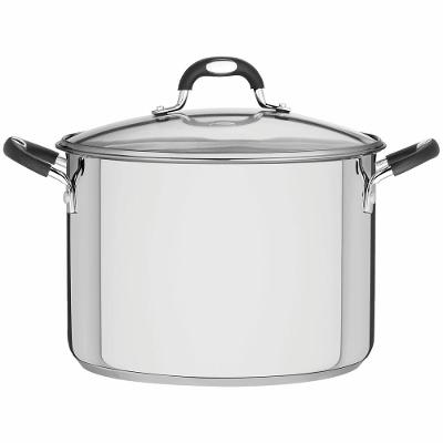 Caldeirão Tramontina Astro Silicone Em Aço Inox Com Fundo Triplo E Tampa De Vidro 24cm 7,6l 62105240