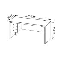 Mesa de Computador ME4113 c/ 3 Gavetas Amêndoa - Tecno Mobili