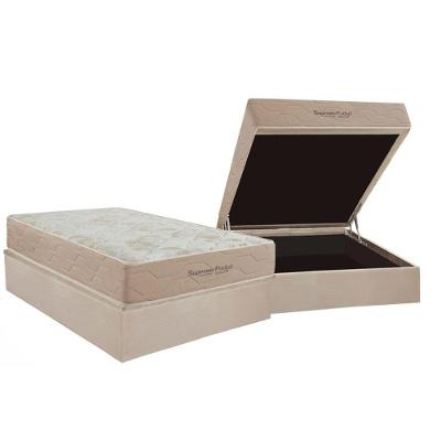 Conjunto Box Baú Casal: Colchão Molas Inovaflex Ensacadas Supreme+base Crc Corano Clean (138x188)