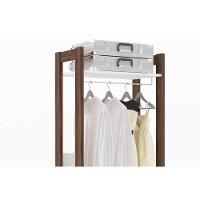 Guarda Roupa Closet Solteiro AZ1011 Armário Alto c/ 1 Prateleira e 2 Gavetas  Branco/Nogal - Tecno Mobili