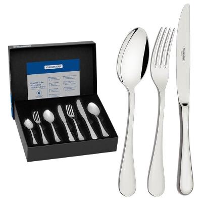 Faqueiro Tramontina Classic Em Aço Inox Facas De Mesa Forjadas Acabamento Brilho 42 Peças