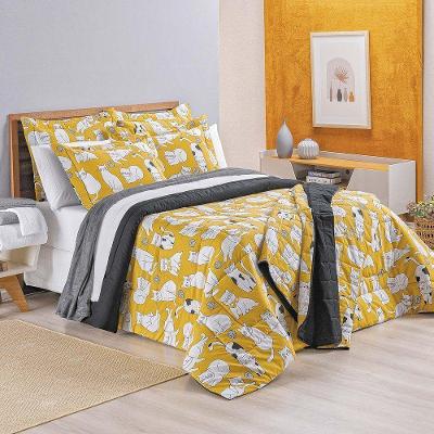 Kit Edredom New Cats Casal Padrão 3 Peças Percal 150 Fios 100% Algodão - Estampa Gato