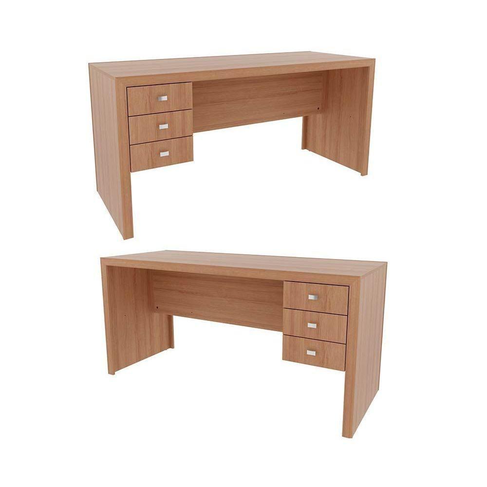 Mesa de Computador ME4113 c/ 3 Gavetas Amêndoa - Tecno Mobili - 2
