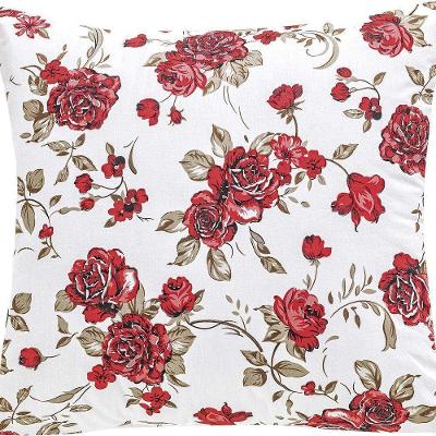 Capa De Almofada Craft 1 Peça Percal 200 Fios 100% Algodão - Estampa Rosas Vermelha