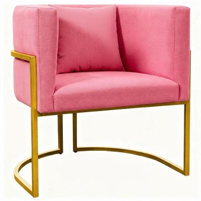 Poltrona / Cadeira Luna Base Metalica Smf Decor Cor:rosê