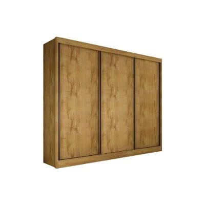Guarda Roupa Casal Toulon 3 Portas de Correr 6 Gavetas Cumaru MDF