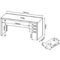 Mesa de Computador ME4113 c/ 3 Gavetas Amêndoa - Tecno Mobili - 11