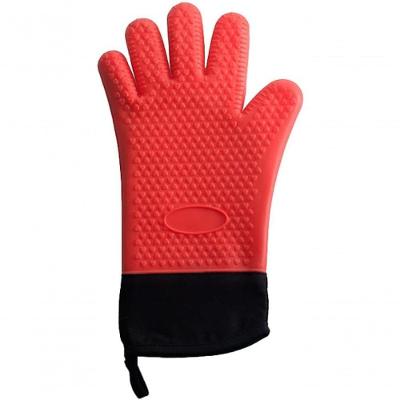 Luvas De Forno De Silicone Com Dedos Resistentes Ao Calor Vermelho Casambiente