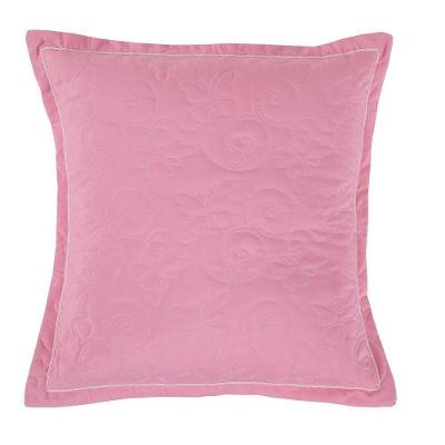 Capa De Almofada Decorativa Quadrada Vanessa Hipercal 180 Fios Bordada 1 Peça 100% Poliéster - Salmão