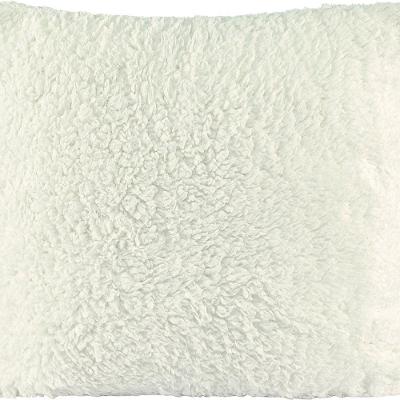 Capa De Almofada Decorativa Alasca 1 Peça Tecido Manta Sherpa 180g/m² 100% Poliéster - Marfim