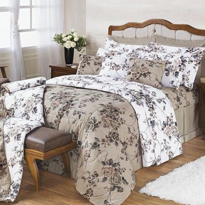 Kit Edredom Desire Casal King Size 5 Peças Percal 200 Fios 100% Algodão - Estampa Samara