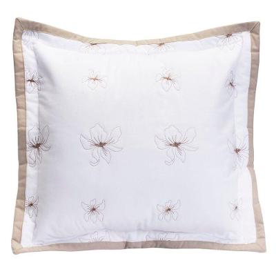 Almofada Decorativa Com Refil Istambul Percal 200 Fios 100% Algodão Bordada - Branco