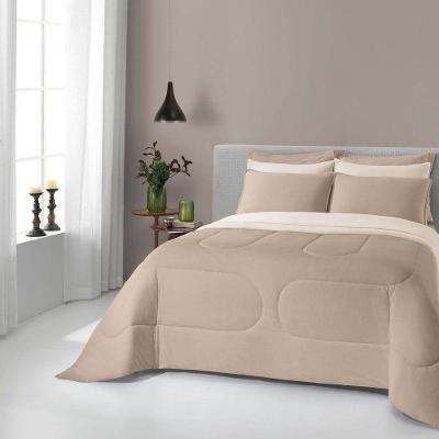 Edredom Liverpool Solteiro 1 Peça Dupla Face Tecido Malha Fio 30/1 Penteado 100% Algodão - Bege/marfim