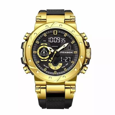 Relógio Militar Masculino Foxbox 0056 Aço Inoxidável Ouro
