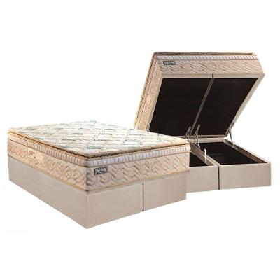 Cama Box Baú King: Colchão Molas Ensacadas Paropas MasterPocket Eco Bamboo + Base CRC Courano Clean(193x203)