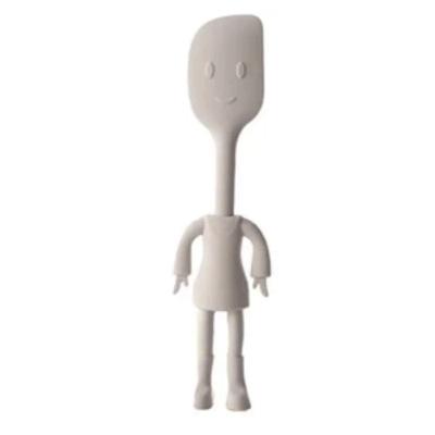 Espátula Pão Duro Boneco 19cm Silicone Branco Wincy