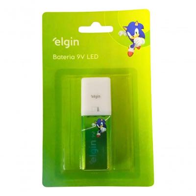 Bateria 9v Alcalina Com Lanterna Elgin