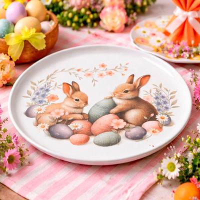 Jogo Pratos Sobremesa Páscoa Bio Doce Ninho Kit 10pçs 21,5cm