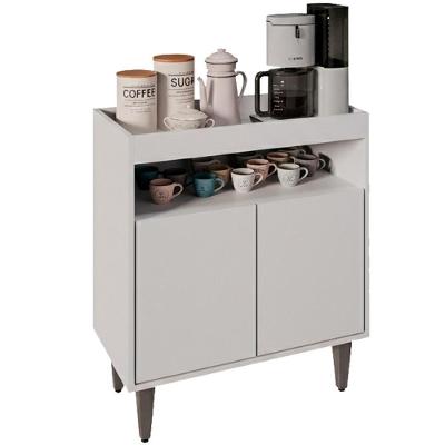 Balcao Aparador Multiuso 2 Portas Alice Bp 71 Cm Eratto Moveis - Branco Branco