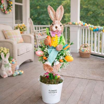 Arranjo Decoração árvore Coelho Vaso Páscoa Osterbaum 80cm