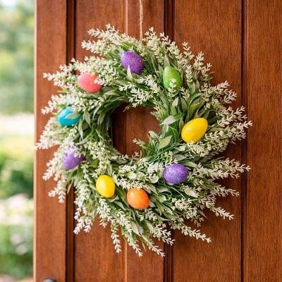 Guirlanda Páscoa Decoração Enfeite Lavanda Ovos Coelho 30cm