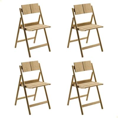 Kit 4 Cadeira Dobrável Tramontina Bossa Em Madeira Tauari Natural 13699080